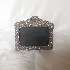 4 x 6 Picture Table Top Frame w/ Easel. Purple Enamel & Rhinestones